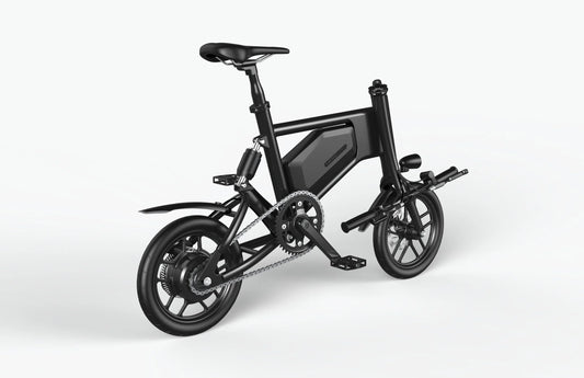 Black Ampira X5 eBike, side view, showcasing frame design and wheels