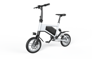 White Ampira X5 eBike, side view, showcasing frame design and wheels