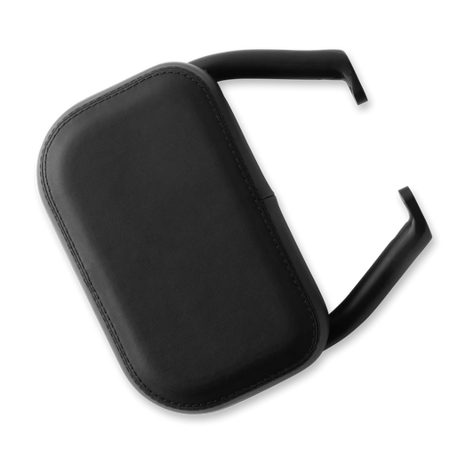 Black Murf cargo eBike backrest accessory, side view, designed for added passenger comfort