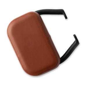 Brown eBike backrest accessory for Murf cargo bike, shown in product image, side view