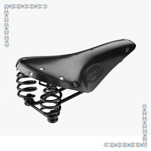 eBike Black Leather Brooks Spring Saddle for Ebikes - Parts - BROOK|ACCES|0466 eBike Super Shop