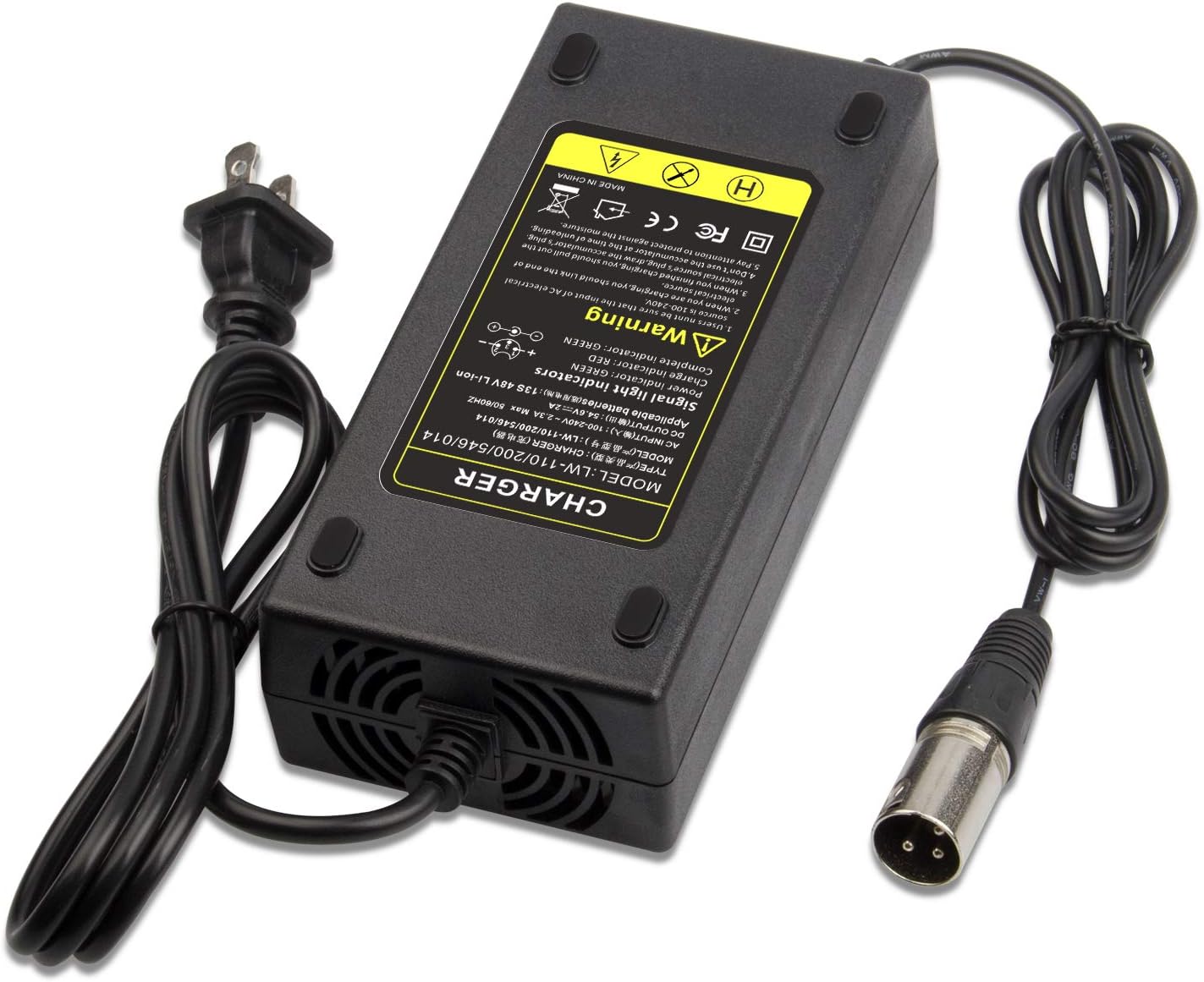 electric bicycle charger Wallke Battery Standard AC power cable that plugs into any 110V AC wall socket Charge from 0 Priority e-bike Charger