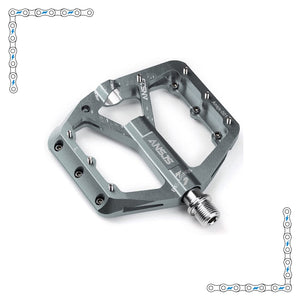 Silver Ice colored aluminum pedals for electric bike, product image showing model 7610719