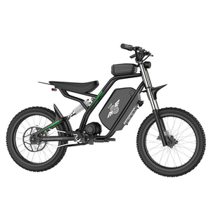 Side view of the Freego Nova 3 eBike in black, showing its step-through frame, battery pack, and rear cargo rack against a white background.
