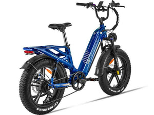 Side view of the Freesky Rocky Pro A-320 electric bike in black, showing its fat tires, front suspension fork, and battery integrated into the frame.