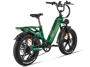 Side view of the Freesky Rocky Pro A-320 electric bike in black, showing its fat tires, front suspension fork, and battery integrated into the frame.