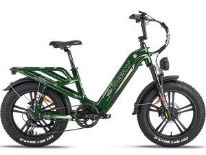 Green Freesky Rocky Pro A-320 electric bike, side view, against a plain background