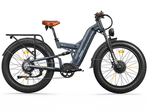 Blue Freesky Warrior Pro M-530 electric bike, side view, showcasing frame design and components