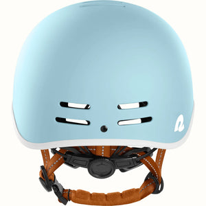 Matte cool mint Retrospec Remi eBike helmet, side view, with adjustable straps and ventilation holes
