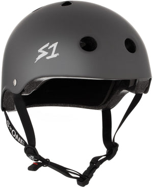 Dark grey S1 Lifer eBike helmet in X-Large size, side view against a plain background.