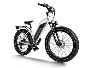HIMIWAY Cruiser ST D3 750W step-thru electric bike with 26x4 fat tires, mountain eBike, product image showing the bike's frame and features.