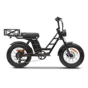 Black Kasen Malibu Step Thru eBike, side view, against a white background