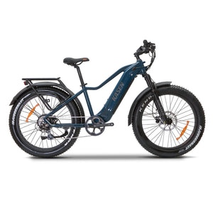 Blue Kasen Ranger ST 2.0 Step Thru eBike side view against a white background