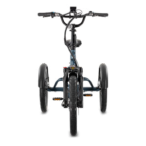 Lectric XP Trike2 electric tricycle in Dusk Blue, front view