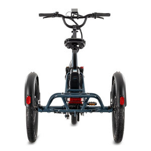 Lectric XP Trike2 electric tricycle in Dusk Blue, rear view