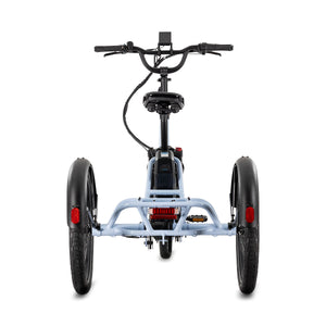Lectric XP Trike2 electric tricycle in Glacier Blue, rear view