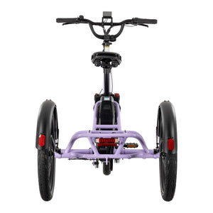 Lectric XP Trike2 electric tricycle in Lavender Haze, rear view