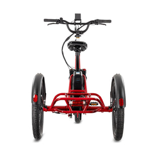 Lectric XP Trike2 electric tricycle in Phoenix Red, rear view