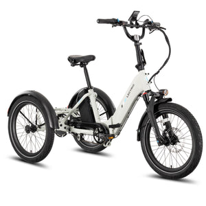 Lectric XP Trike2 electric tricycle in Stratus White, front three-quarter view