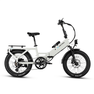 Stratus White LECTRIC XP4 500W Step-Through eBike, side view, product image