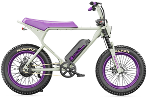 Side view of the Macfox X1S eBike with a single battery, featuring Bs.zay branding, displayed against a plain background.