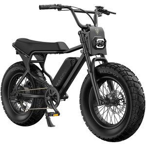 Black Macfox X7 eBike, side view, single bike against a plain background