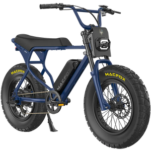 Navy blue Macfox X7/X7L eBike with single battery, side view, product image