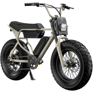 Macfox X7L eBike in dual desert beige color, side view, displayed against a plain background