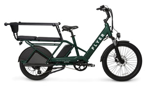RADIO FLYER Via Pro 750w Step Thru electric cargo eBike, 24x2.4 street tires, shown in a forest setting
