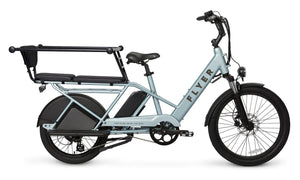 Space grey RADIO FLYER Via Pro 750w Step Thru electric cargo eBike with 24x2.4 street tires, side view, model 2410746