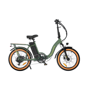 eBike Revi Rebel 2 electric bike in Wild Green color, side view, displayed against a white background