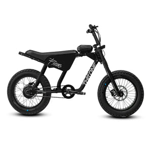 Black eBike Strike Rhino electric bicycle, side view, against a white background