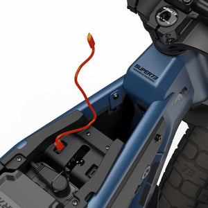 Side view of the Super73 B1G electric bike in matte black, showcasing its thick tires, minimalist frame, and integrated battery.