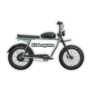 Super73 S2 Laguna electric bike in Agave Green, side view, isolated on white background