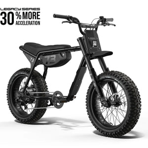 Side view of the Super73 Z Adventure Series SE electric bike in a rugged outdoor setting, showcasing its thick tires, sturdy frame, and adventure-ready design.