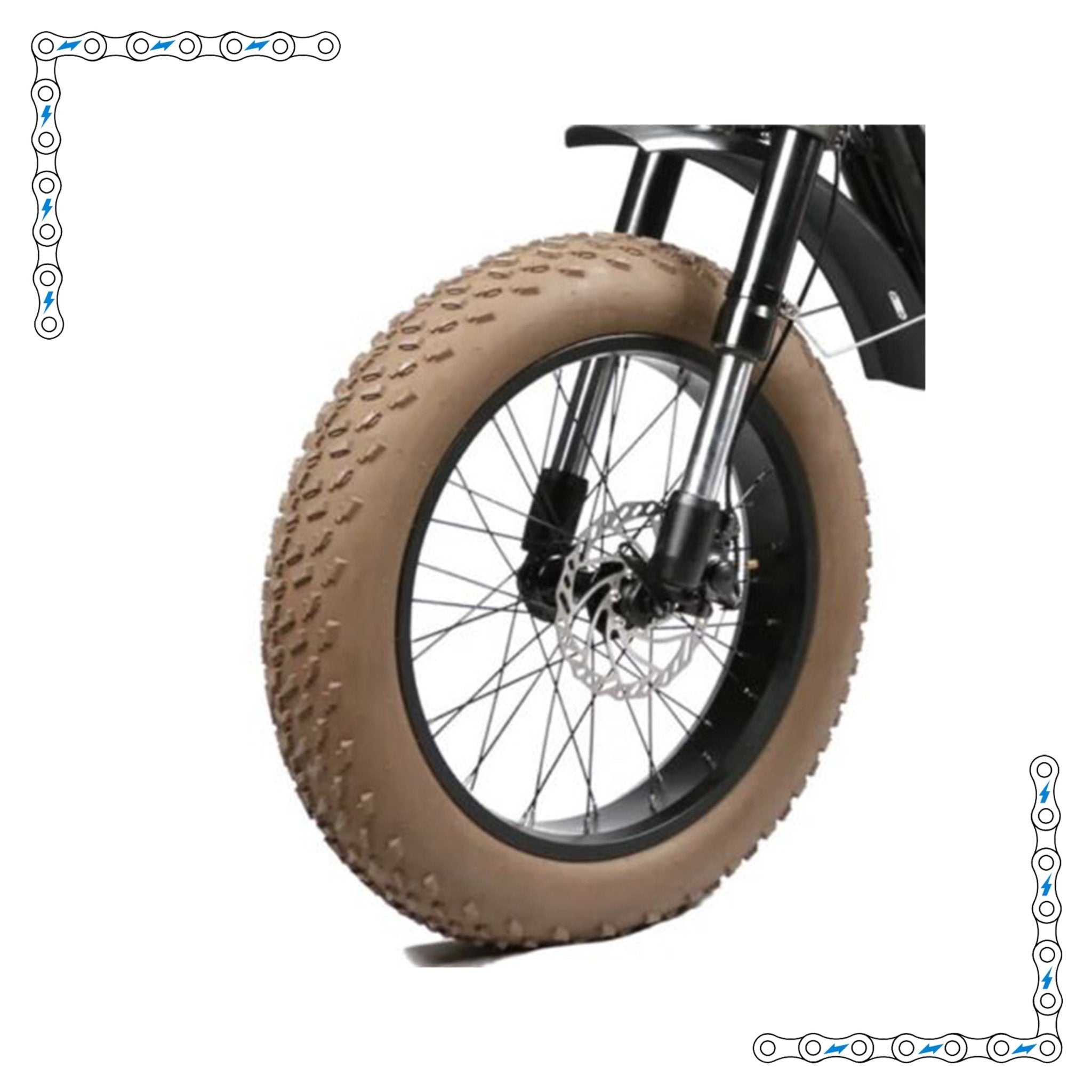 eBike Tires 20" x 4" Brown Knobby for Fat Tire Electric Bike - Tires - eBike Super Shop