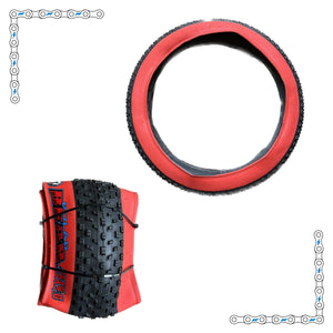 eBike Tires 26" x 4" Red Wall Black Knobby for Fat Tire Electric Bike - Parts - EBIKE|TIRES|0511 eBike Super Shop