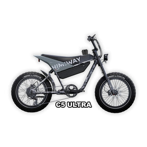 Himiway C5 Ultra eMOTO eBike in Ink Gray, side view, ready to ride, product image