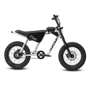 White eMOTO eBike Strike Rhino, side view, with "Savage" branding, displayed on a plain background.