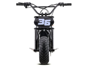 Black eMOTO EBOX Dragster electric bike, side view, against a white background