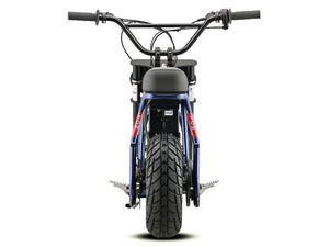 Navy blue eMOTO EBOX Dragster electric bike, side view, showcasing sleek frame and modern design