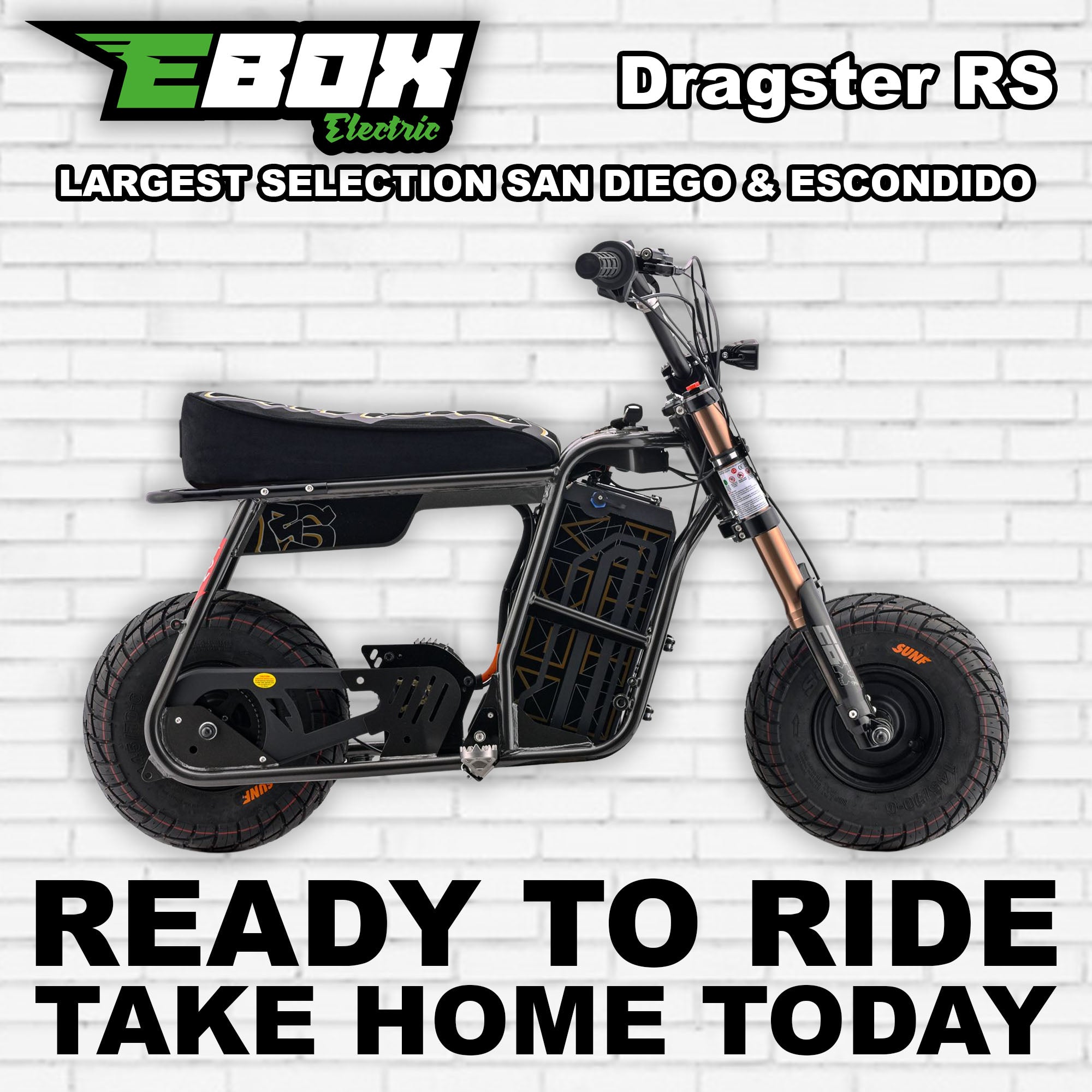 Buy eMOTO Stomp Ebox Dragster RS - Black - Ready to Ride Online