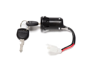 eMOTO Ignition Barrel and Keys for EBOX and Dragster, product image showing ignition barrel with attached keys