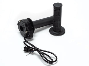 Product image showing the eMOTO Throttle - EBOX and Dragster Throttle Kit V2, featuring a standard throttle and grip replacement set.
