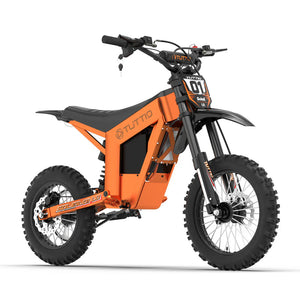 eMOTO Tuttio Soleil01 electric scooter in Lava Orange, side view, product image on white background