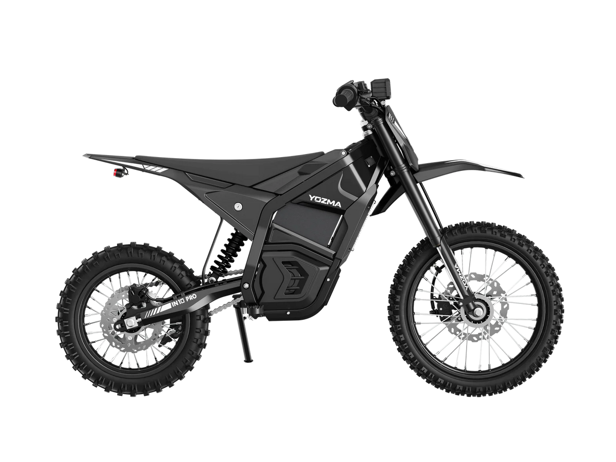 eMOTO Yozma IN 10 PRO electric scooter in black, shown in its original box with packaging