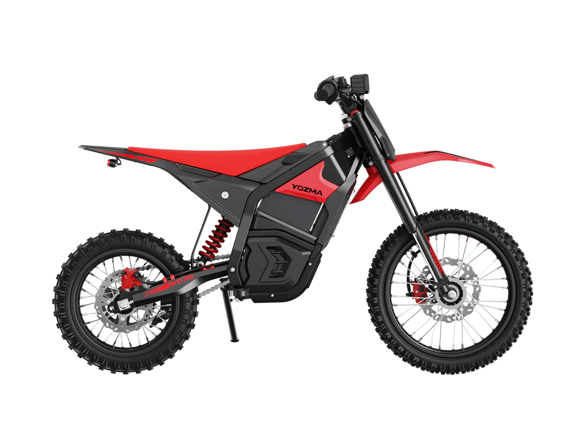 eMOTO Yozma IN 10 PRO electric scooter in red, shown in its box with packaging, product image labeled "In Box Red 2"