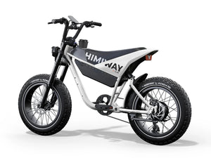 Black eMOTO HIMIWAY C5 Ultra 750W step-over e-moto style electric bike with 20x4 fat tires, shown in product image.