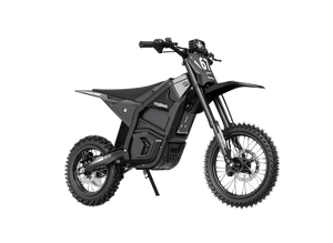 Black eMOTO Yozma IN 10 electric scooter, side view, against a white background