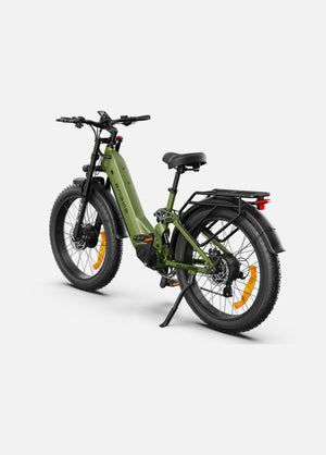ENGWE E26 3.0 electric bike in army green, side view, displayed against a white background